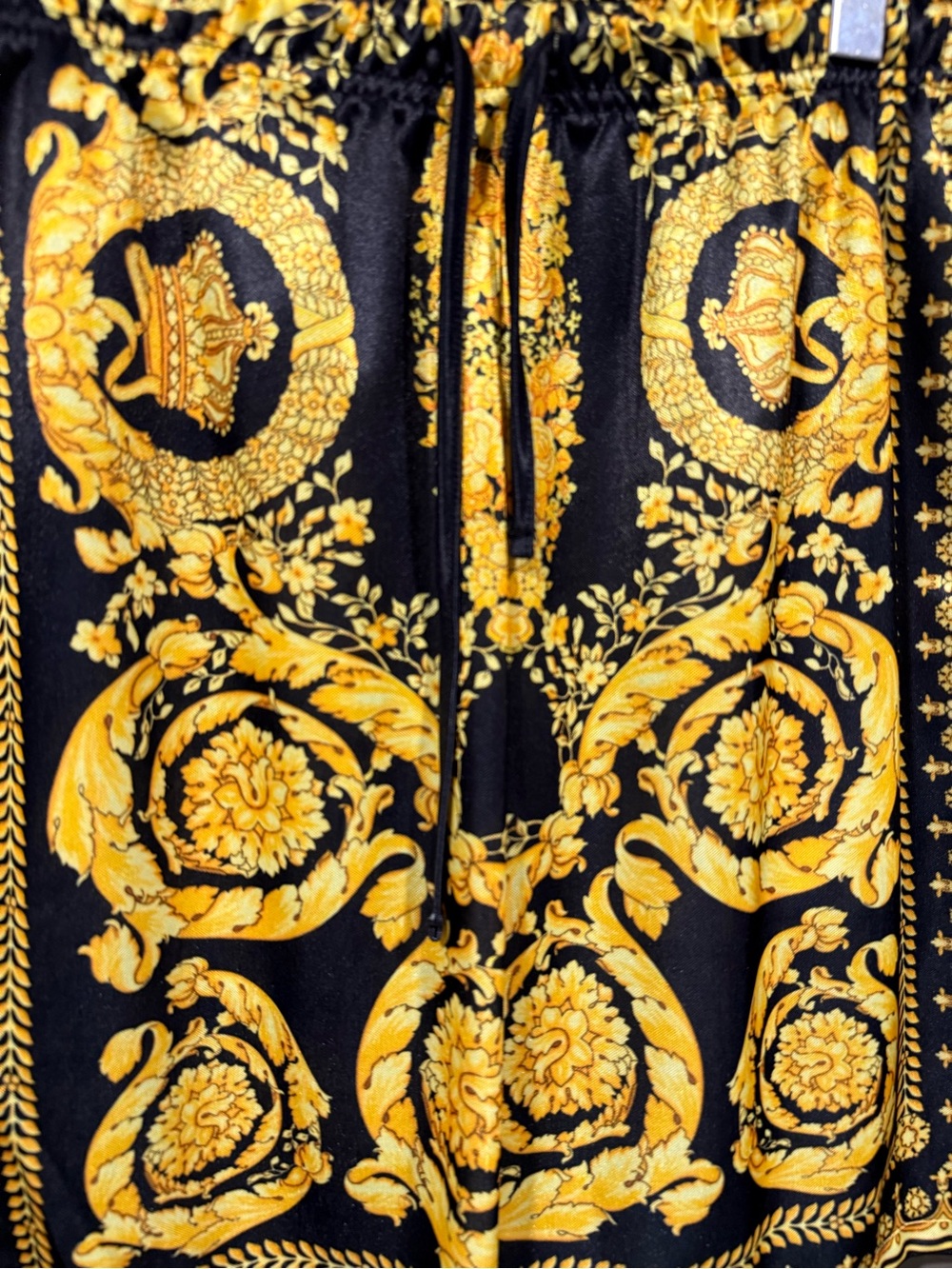 Versace Mens Black & Yellow Barocco printed Swim shorts - Picture 2 of 8